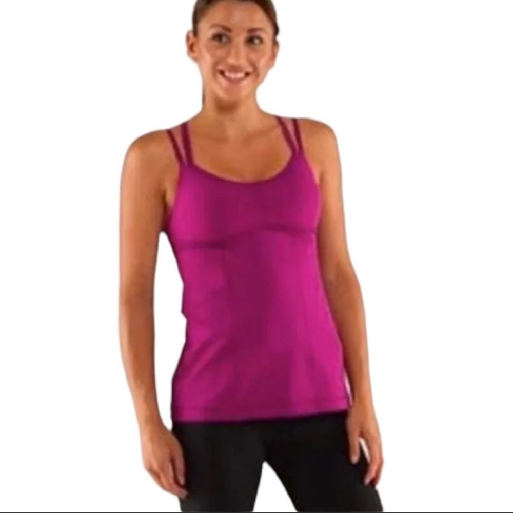 lululemon Warrior 1 Tank Top Dewberry Purple Pink Size 4